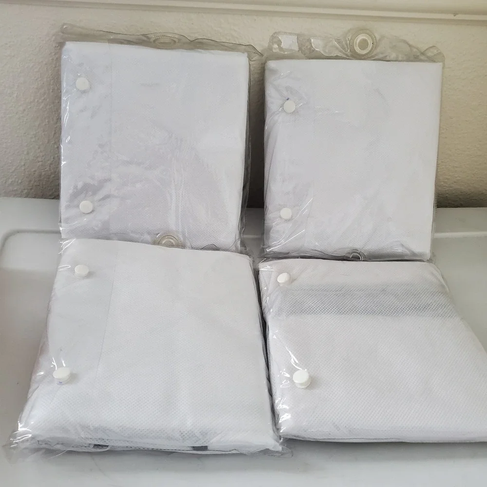 Lot of 4 White Dress Bags 48x24x3 Tuscany Collection Mainstays E-Z View Window